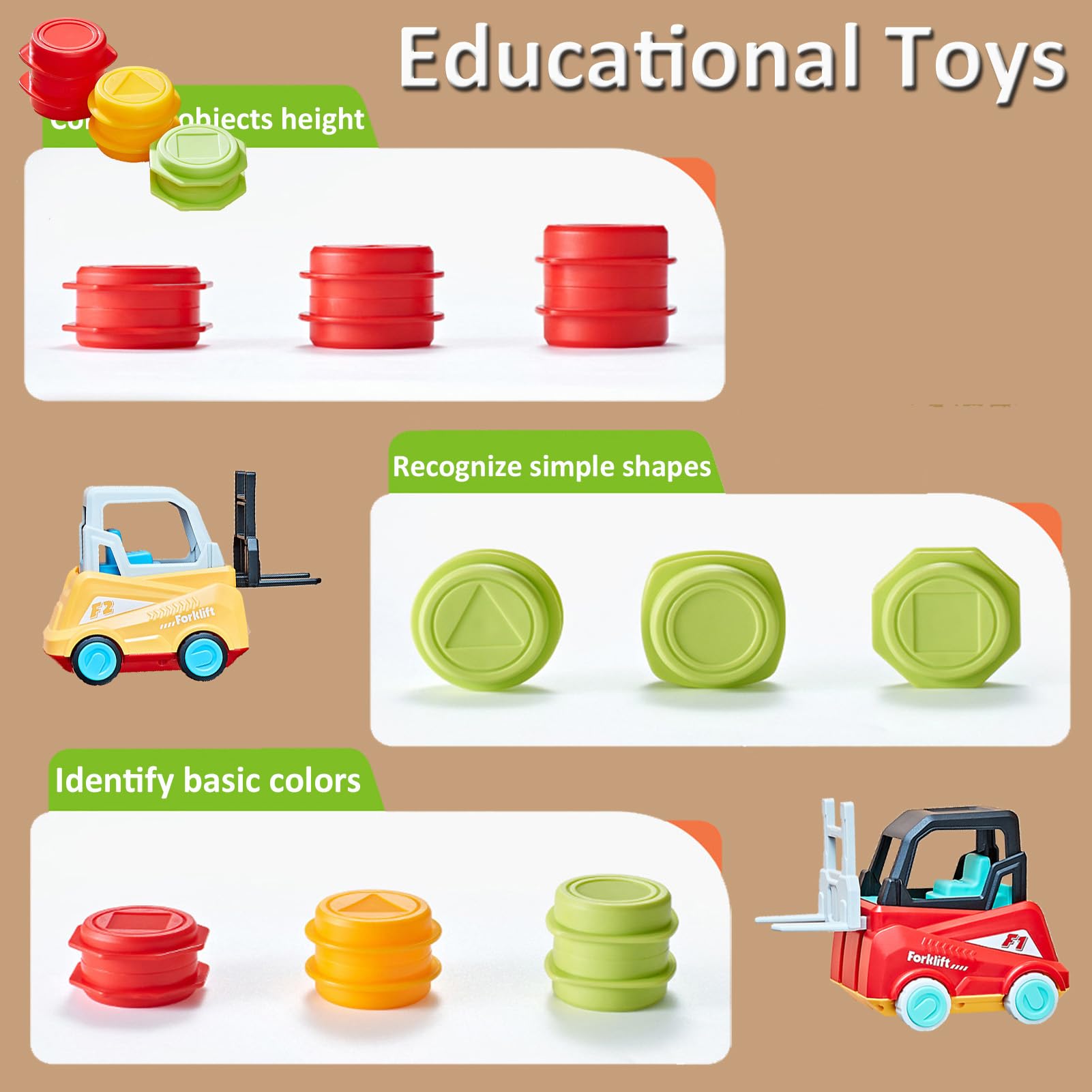 Jeu De Société Chariot Élévateur Engineer - Jouet D'Empilage Educatif Avec Barils, Pour Enfants De 3 à 6 Ans