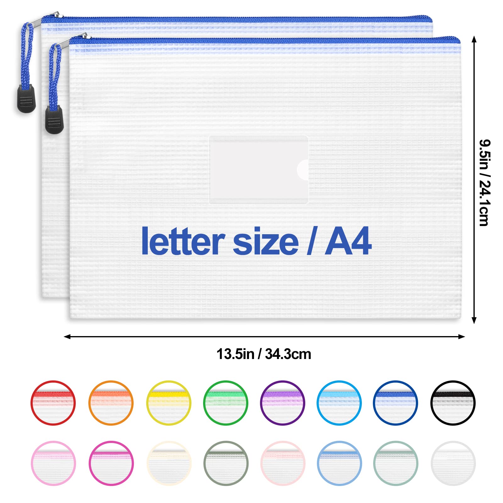 Amazon.com : EOOUT 32pcs Mesh Zipper Pouch, Letter Size, Zipper Bags,  Document Bag with Label Pocket, Plastic Zip File Folders in 16 Colors, for  Organizing, for School, Board Games and Office Supplies :