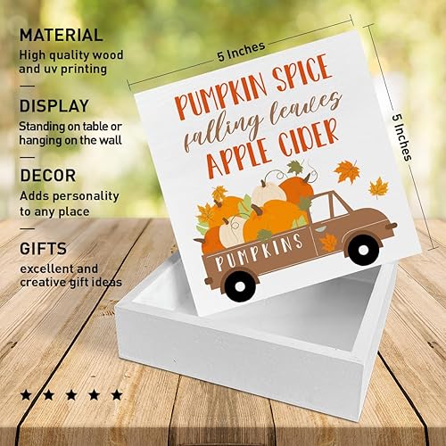 Miniatura 7 de Decoración de mesa de otoño, decoración de mesa de madera, franela de calabazas, hogueras, decoración de mesa de otoño, decoración de mesa de granja