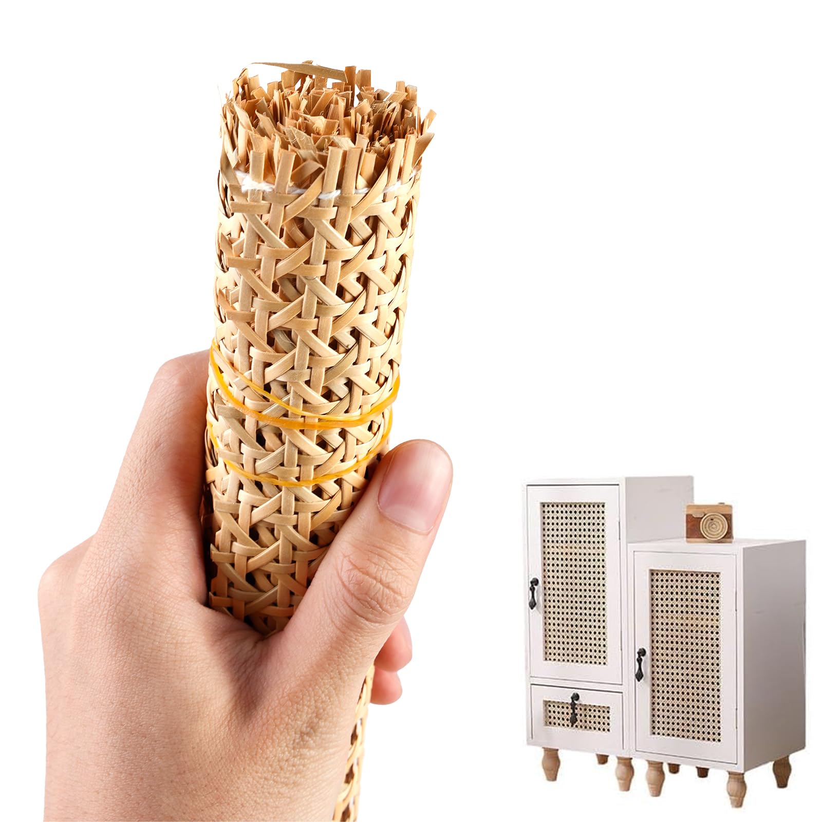 Rattan Geflecht, 35 x 100cm Schimmelfest Rattan Gurtband, Wiener Geflecht, Handgemachtes Rattan Kunsthandwerk für DIY Möbeldekoration, Wabengeflecht Stuhlflechtrohr, Flechtrohrgewebe, Heimdekoration