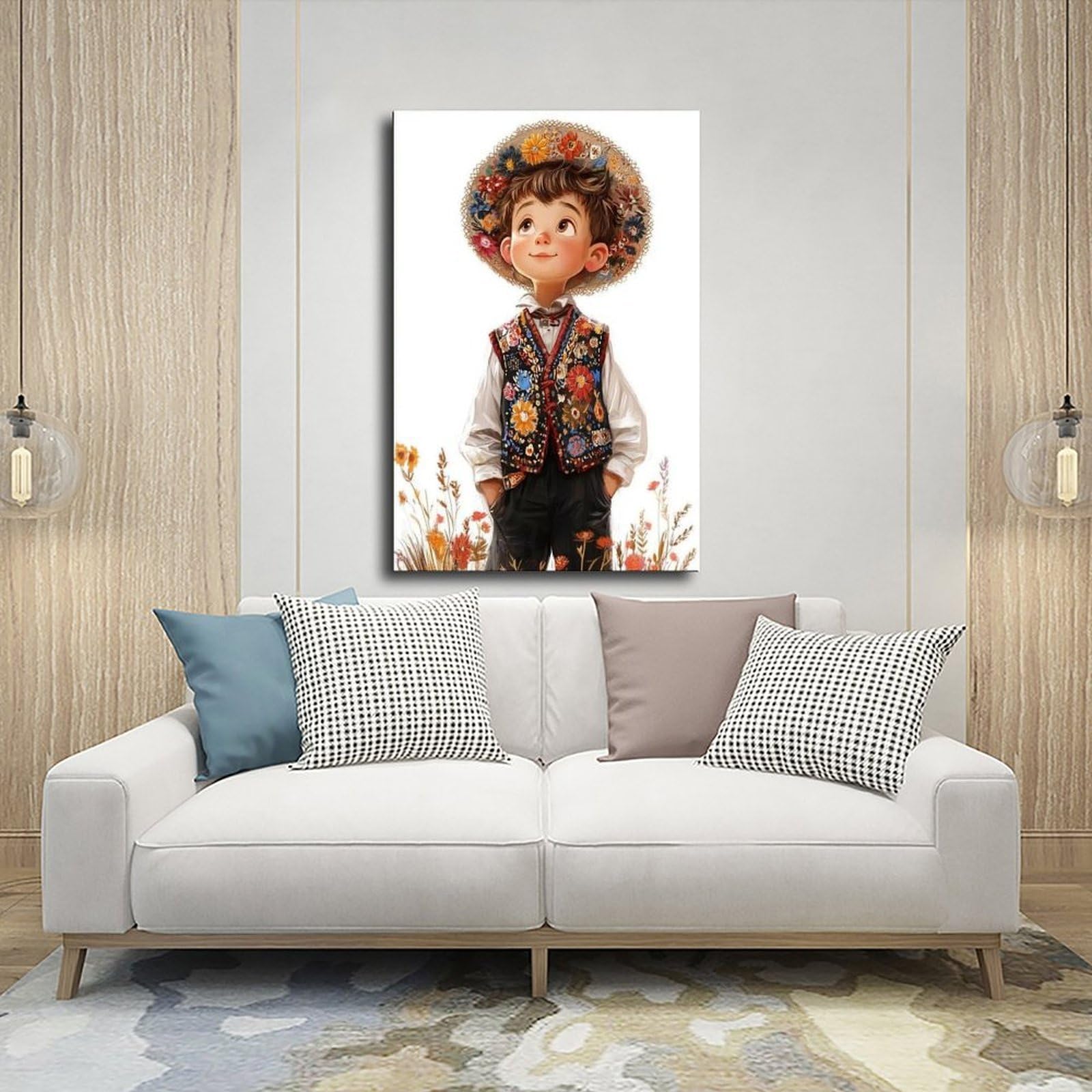 1 poster su tela, motivo: ragazzo polacco in costume tradizionale folk, decorazione artistica da parete per soggiorno e camera da letto, 50,8 x 76,2 cm (lunghezza x larghezza)