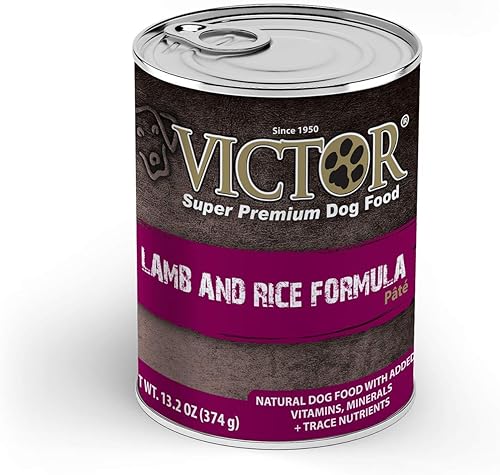 Victor Tutu (id) Comida enlatada para perros de cordero y arroz, 13.2 onzas, 12 latas