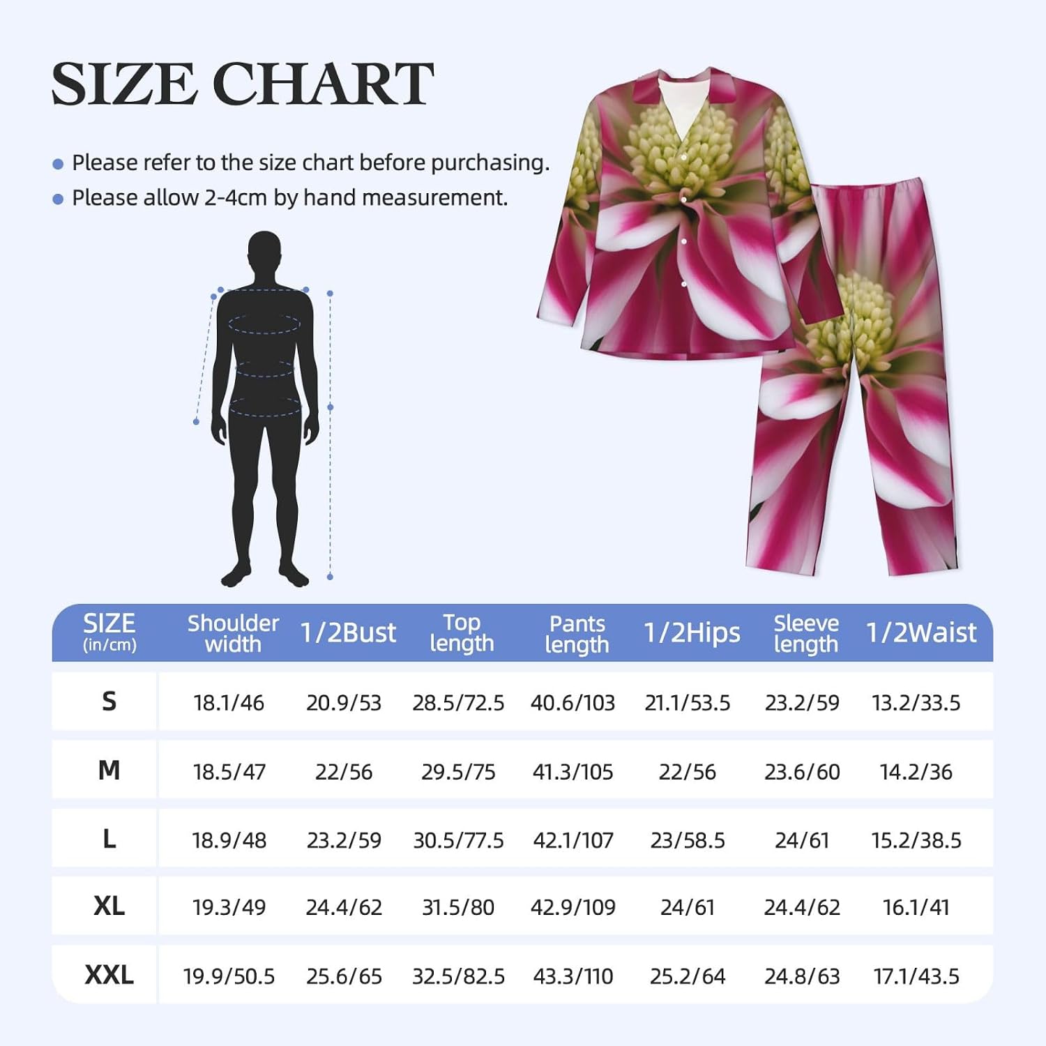 Pink And White Flower Print Luxurious Mens Pajamas Set,Breathable Pajamas Set,Perfect For Lounging Bed,Sofa
