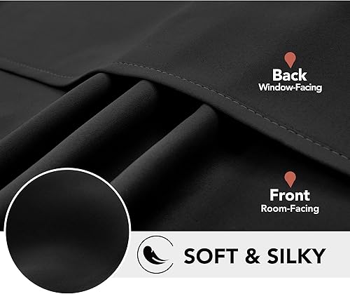 Miniatura 5 de Deconovo Cortinas opacas para dormitorio, juego de 2 paneles de 42 pulgadas de ancho x 45 pulgadas de largo, aislamiento térmico y reducción de