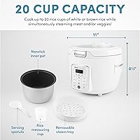 Vista 3 de AROMA® Professional Digital Rice Cooker, 10-Cup (Uncooked) / 20-Cup (Cooked), Slow Cooker, Multicooker, Steamer, Oatmeal Cooker, Auto Keep Warm