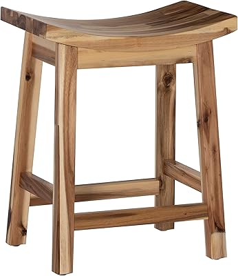 Amazon.com: Pomona 26 in. Solid Natural Wood Counter Height Bar Stool ...
