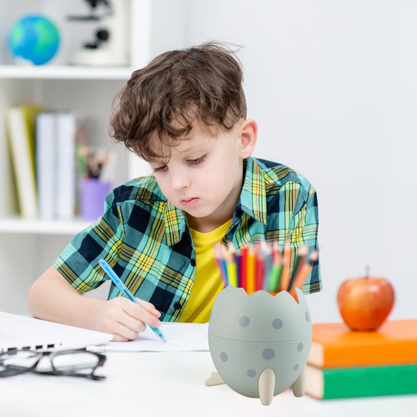 YZZT 2pcs Dinosaur Egg Pen Holder, Cute Pen Holder, Desk Organiser - Light Green, Sky Blue, Multi-color, 1 - Image 4