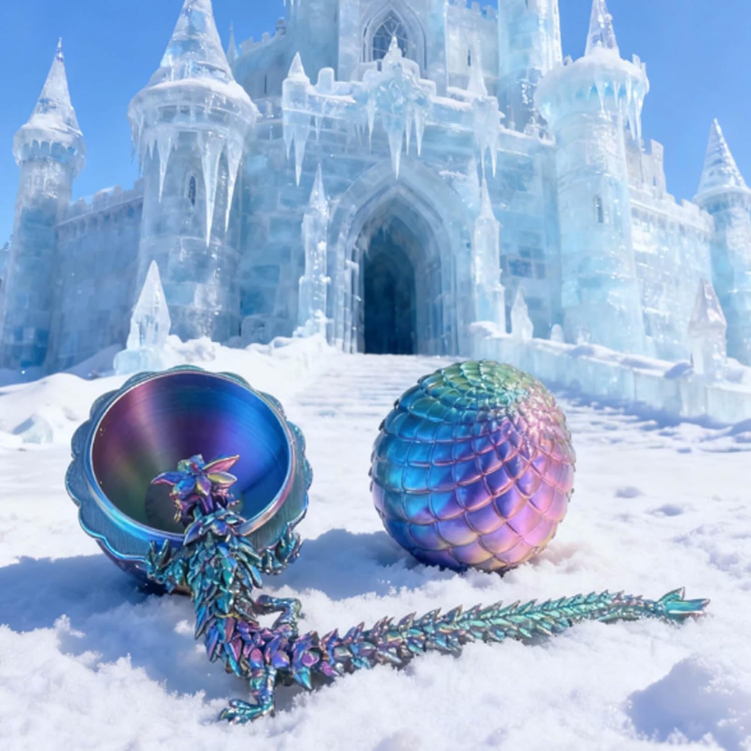 3D Printed Dragon Easter Egg,Basket Essentials Stuffers,Prefilled Easter Egg Filled with Toy,Basket Stuffers.Fidget Toy for Kid boy (Three-Colour)