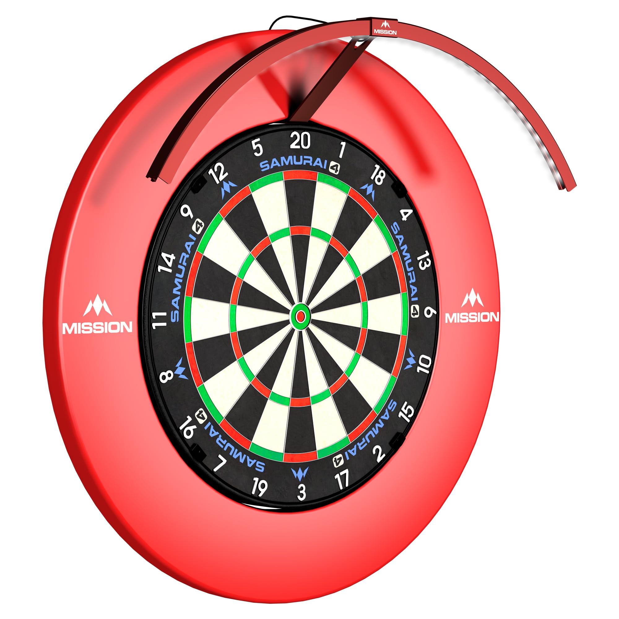 Mission Darts | Torus 120° | Bright White LED | Dart Board Lighting System | Portable | USB C. (Red) — image 1