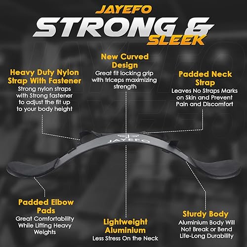 Miniatura 2 de Jayefo - Soporte de brazo deportivo para bíceps y tríceps Soporte de mancuernas y barras Aislador de bíceps Soporte de flexiones con barra