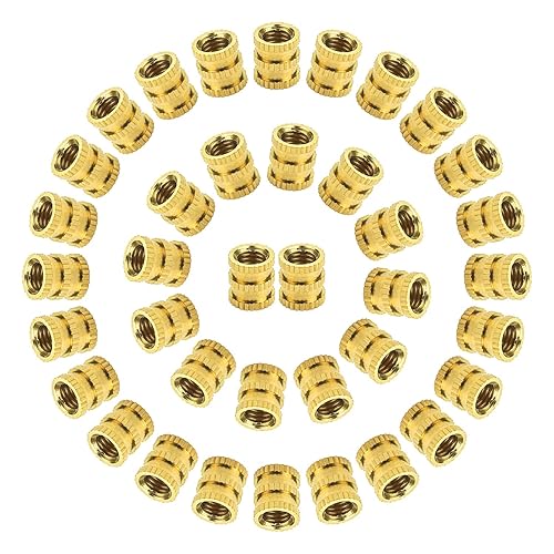 Miniatura 6 de 100 piezas de insertos de tuerca de latón, insertos roscados moleteados, piezas de incrustación, tuercas de incrustación, tuercas de latón de rosca