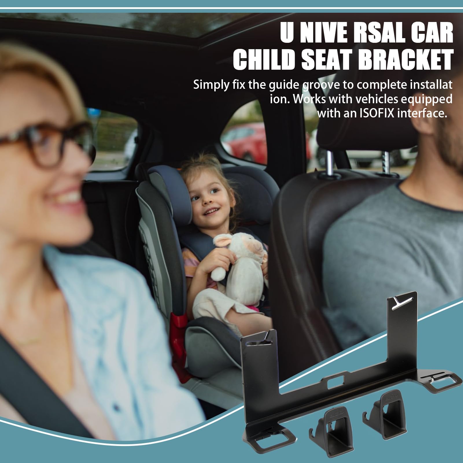 Kindersitzhalterung, sichere Fahrzeugsitzbasis, vielseitige Gurtbefestigung, 33 cm Auto-Rückhaltesystem, ideal für Limousine, LKW, Booster und Sicherheitsinstallation