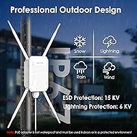 Vista 4 de WAVLINK AC1200 Outdoor WiFi Extender Wireless Access Point, 2025 Long Range Dual-Band Wi-Fi Extender, 4x7dBi Omni Antennas,PoE, Gigabit Port