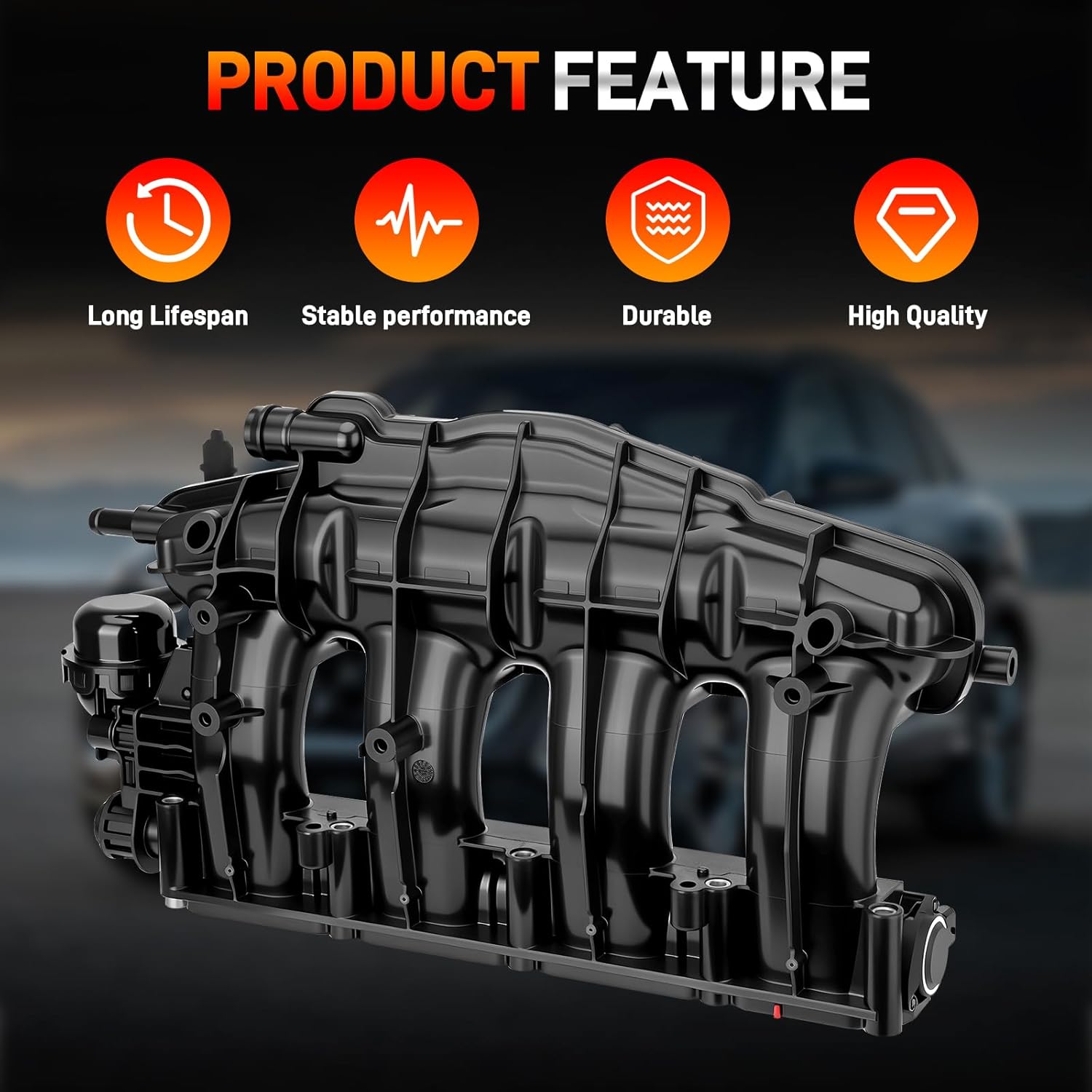 Engine Intake Manifold Assembly with Sensor and Control Motor Compatible with 2009-2016 Audi A4 Quattro, A5 Quattro, A6 Quattro, 2012-2016 Q5, L4 2.0L Replaces#06H133201AT 06H133201AN