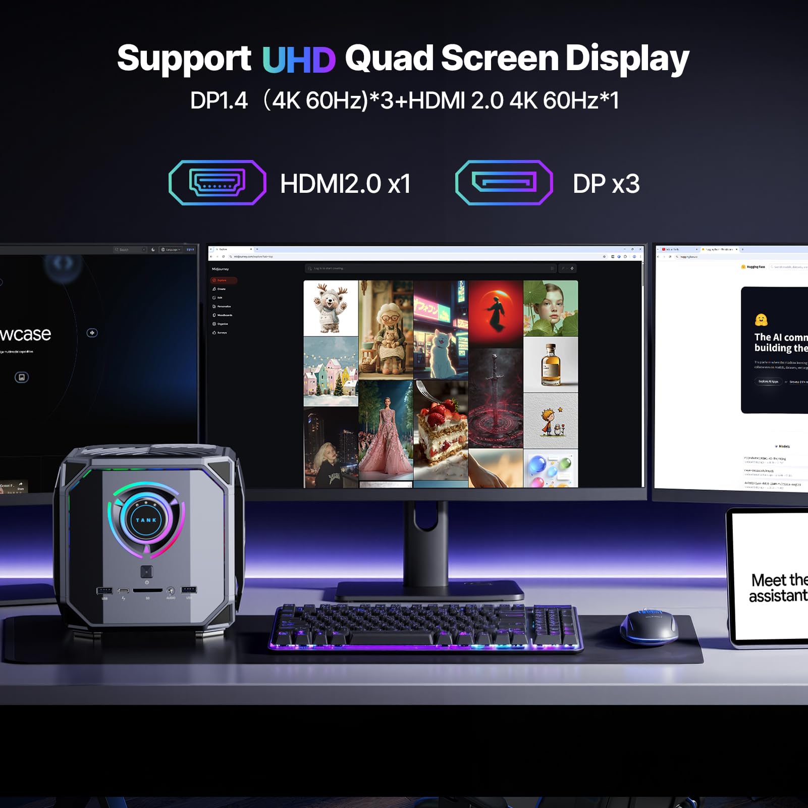ACEMAGIC M1A Pro Mini Workstation AI, Intel i9-13900HK, Intel Arc A770, Mini PC 32 GB DDR5, 1 TB SSD, Schermo Quadruplo 4K/8K, Windows 11 Pro Mini Computer per Lavoro, Gaming e Creazione Contenuti