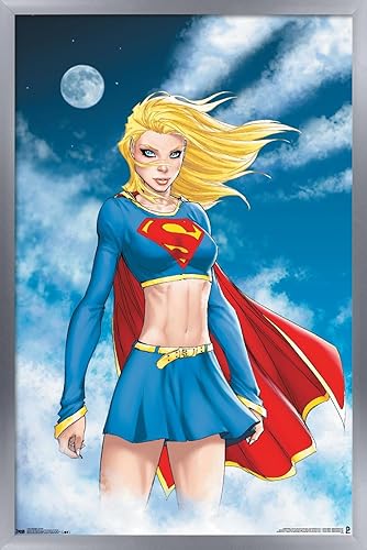 Miniatura 11 de Trends International DC Comics - Póster de pared de Supergirl - Nubes, 14.725 x 22.375 pulgadas, versión enmarcada de madera de granero
