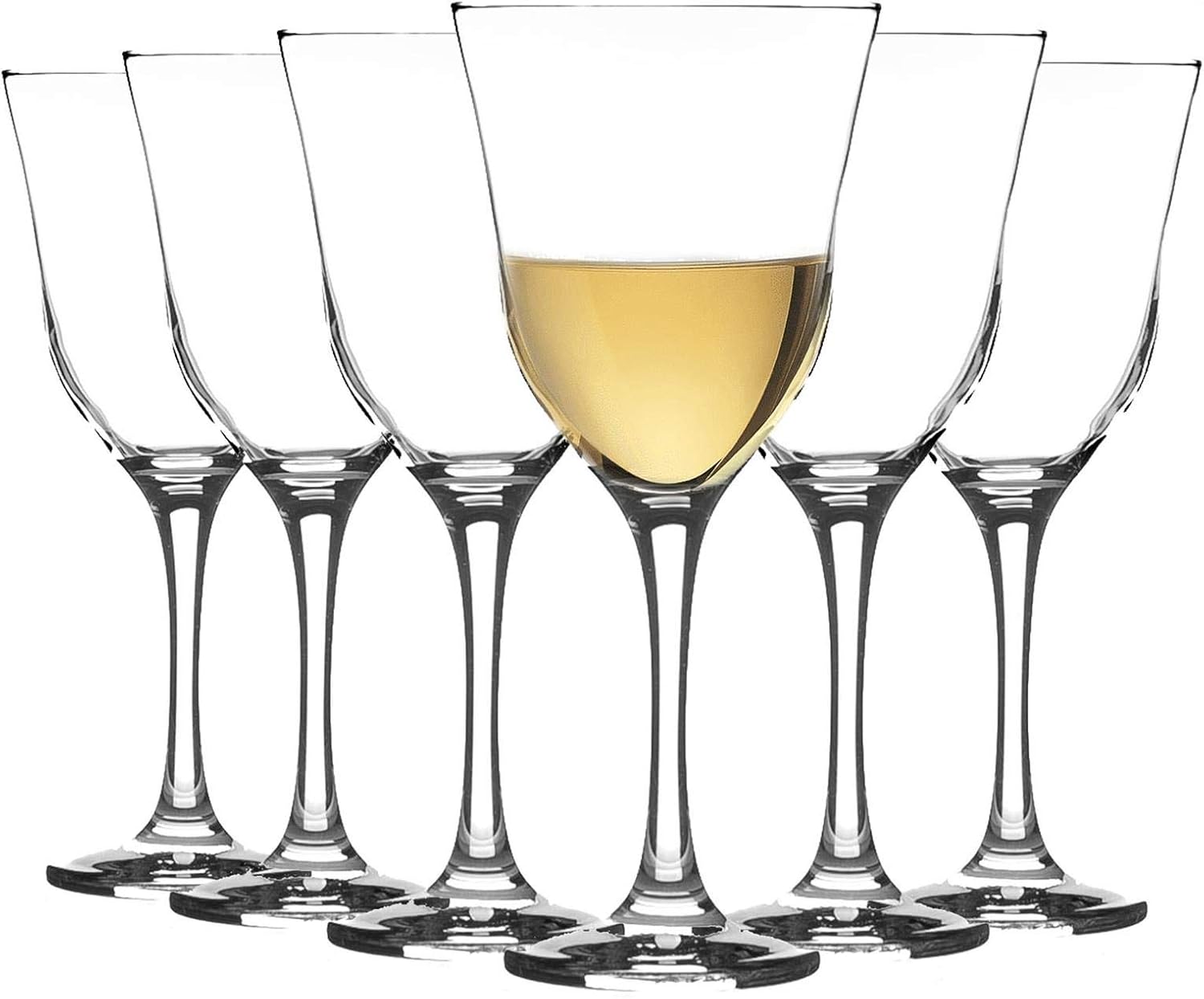 Argon Tableware 6x 250ml White Wine Glasses Set Vintage Stemware