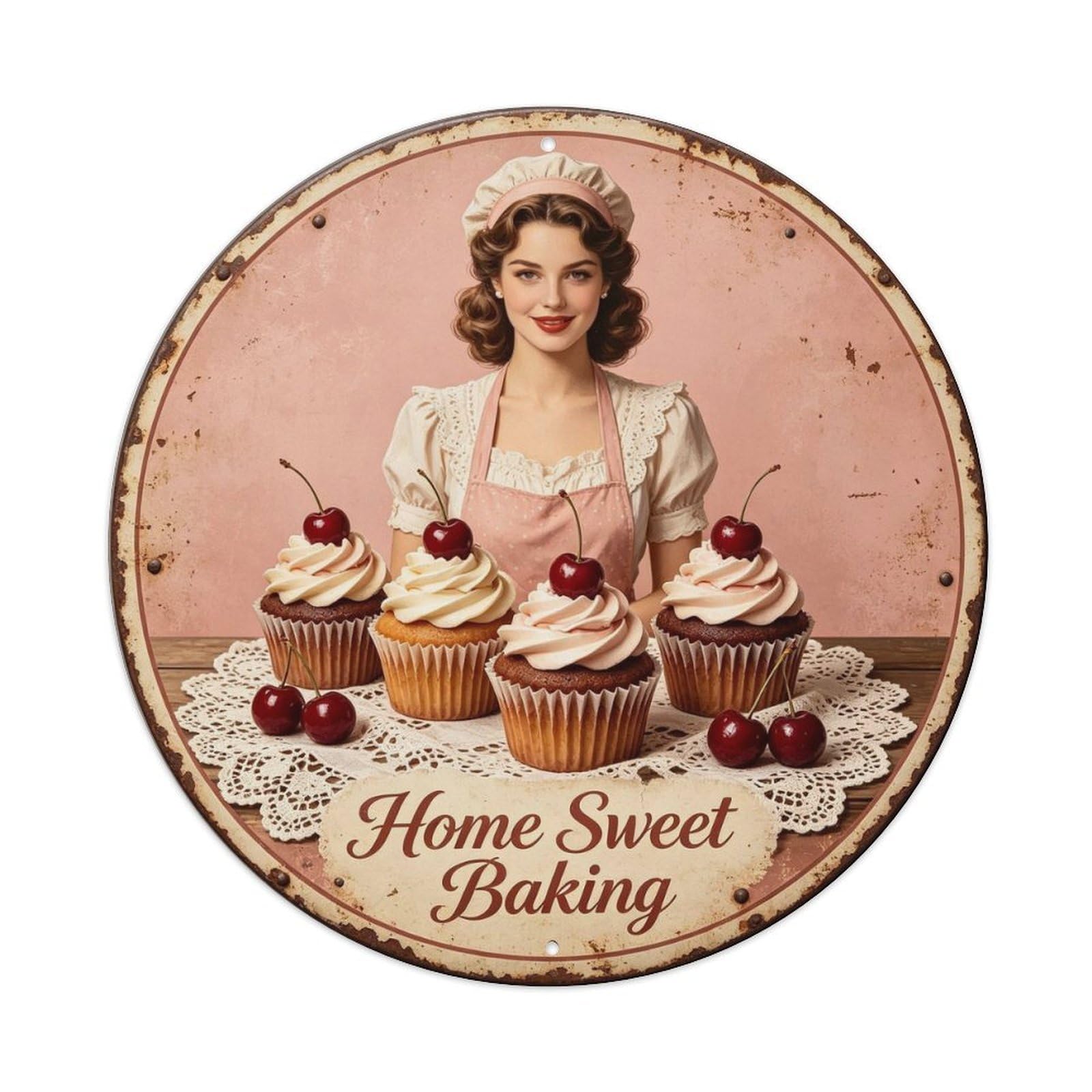 Home Sweet Baking Metal Tin Sign Plaque
