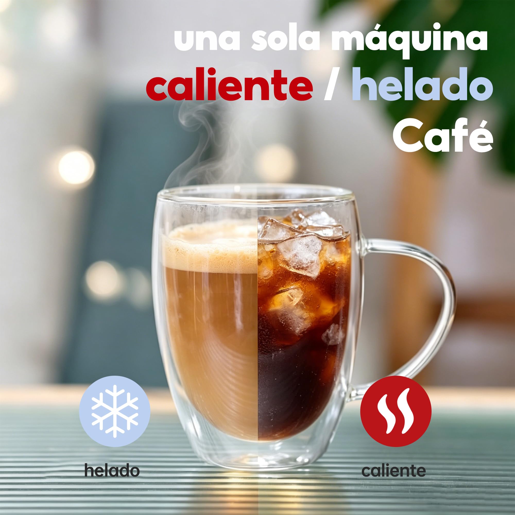 CAFELFFE MK-609S Cafetera de cápsulas 4 en 1 con presión de 19 bares, infusión caliente/fría, espresso compacto para el hogar y la oficina, Nes Original/DG/ESE/molido, negro