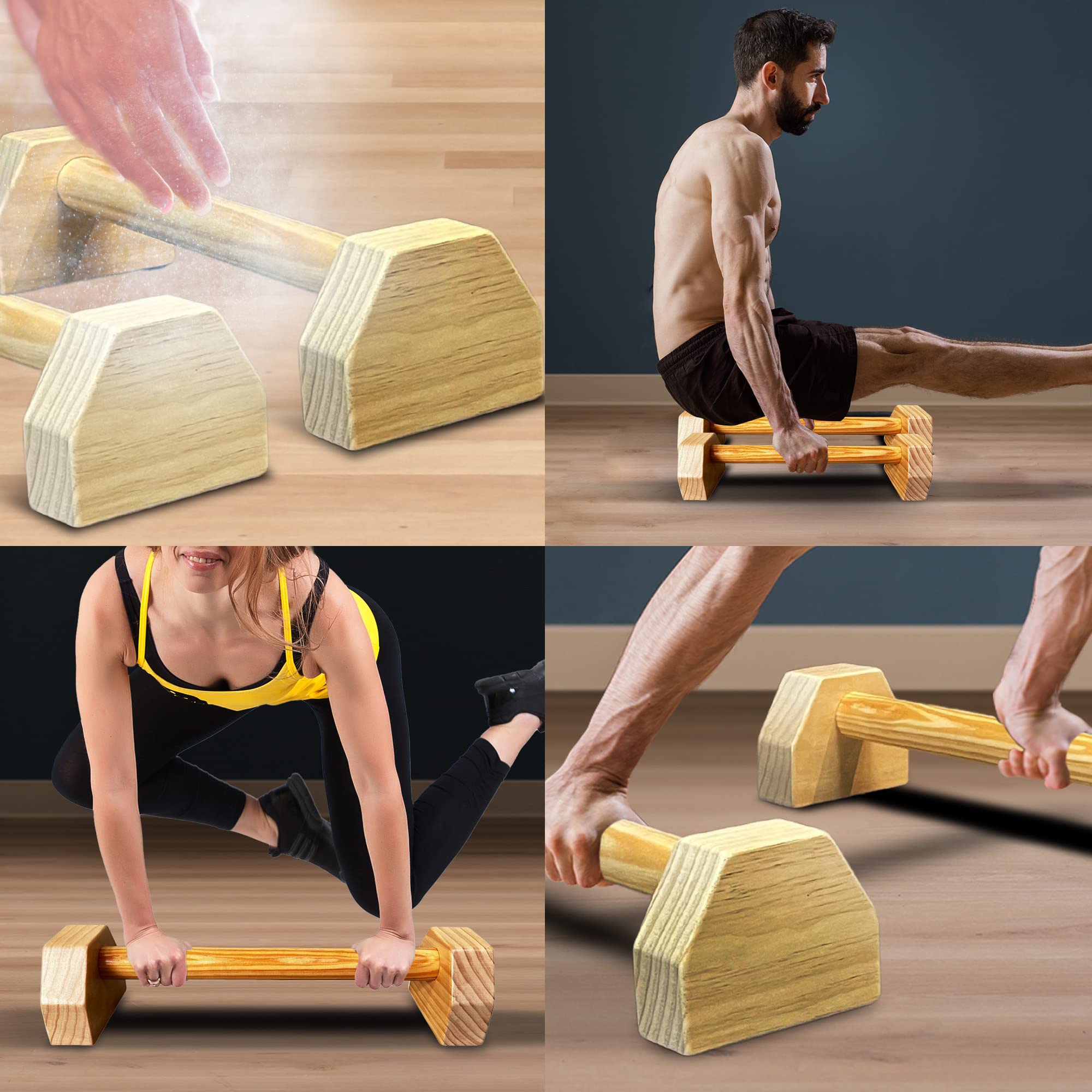 RPM Power Barres de parallettes – Barres de pompes et de dips robustes pour entraînement de gymnastique, musculation du haut du corps et renforcement musculaire – Exercices de poids corporel (paire,
