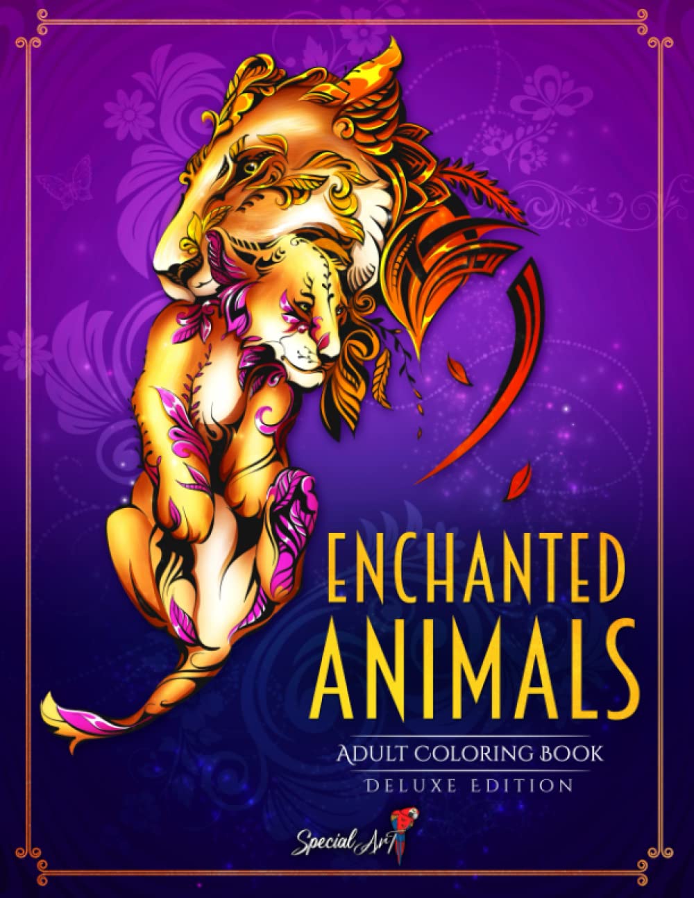 Enchanted Animals: An Adult Coloring Book with more than 60 unique images of animals from a magical kingdom