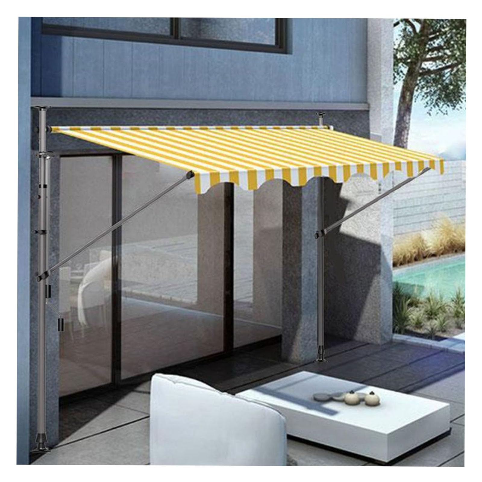 Amazon.co.jp: 手動格納式オーニング サンシェード ポール 自立 Amazon.co.jp: 手動格納式オーニング サンシェード ポール 自立