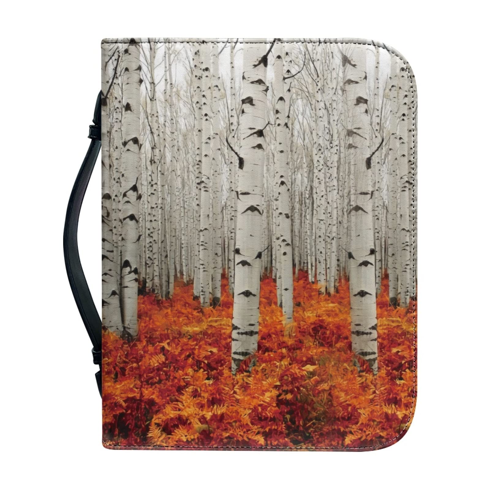 Kuiaobaty Birch Forest Print Book Cover for Bible Faux Leather Book Case for Men and Women, Tote Book Holder Organizer for Ladies — image 1