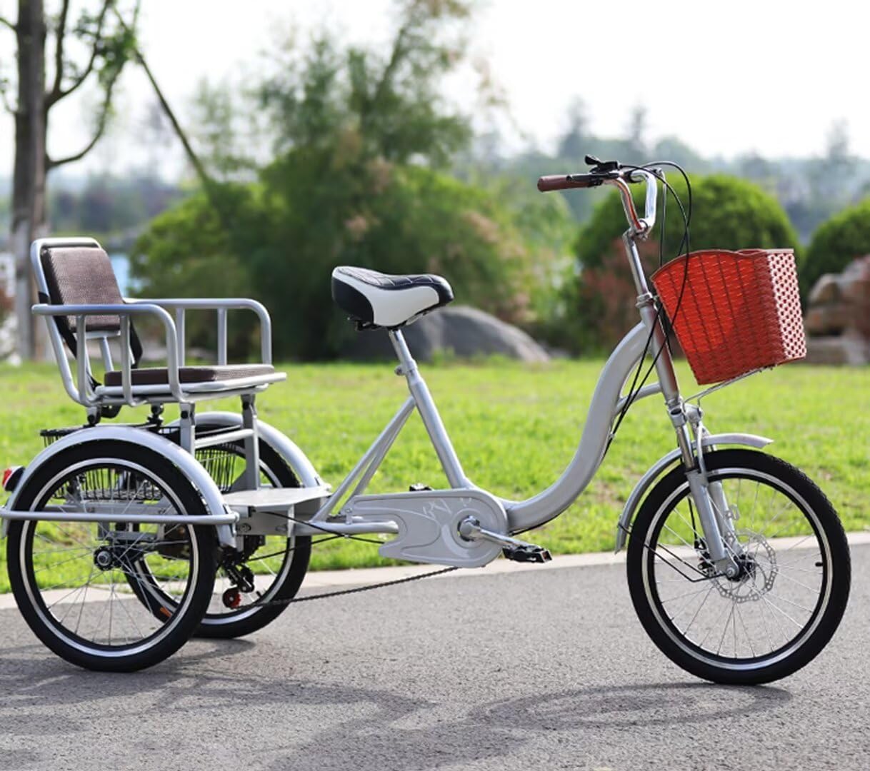 Amazon | 大人用人力車ペダル三輪車、後部座席付き、高齢者用 20 