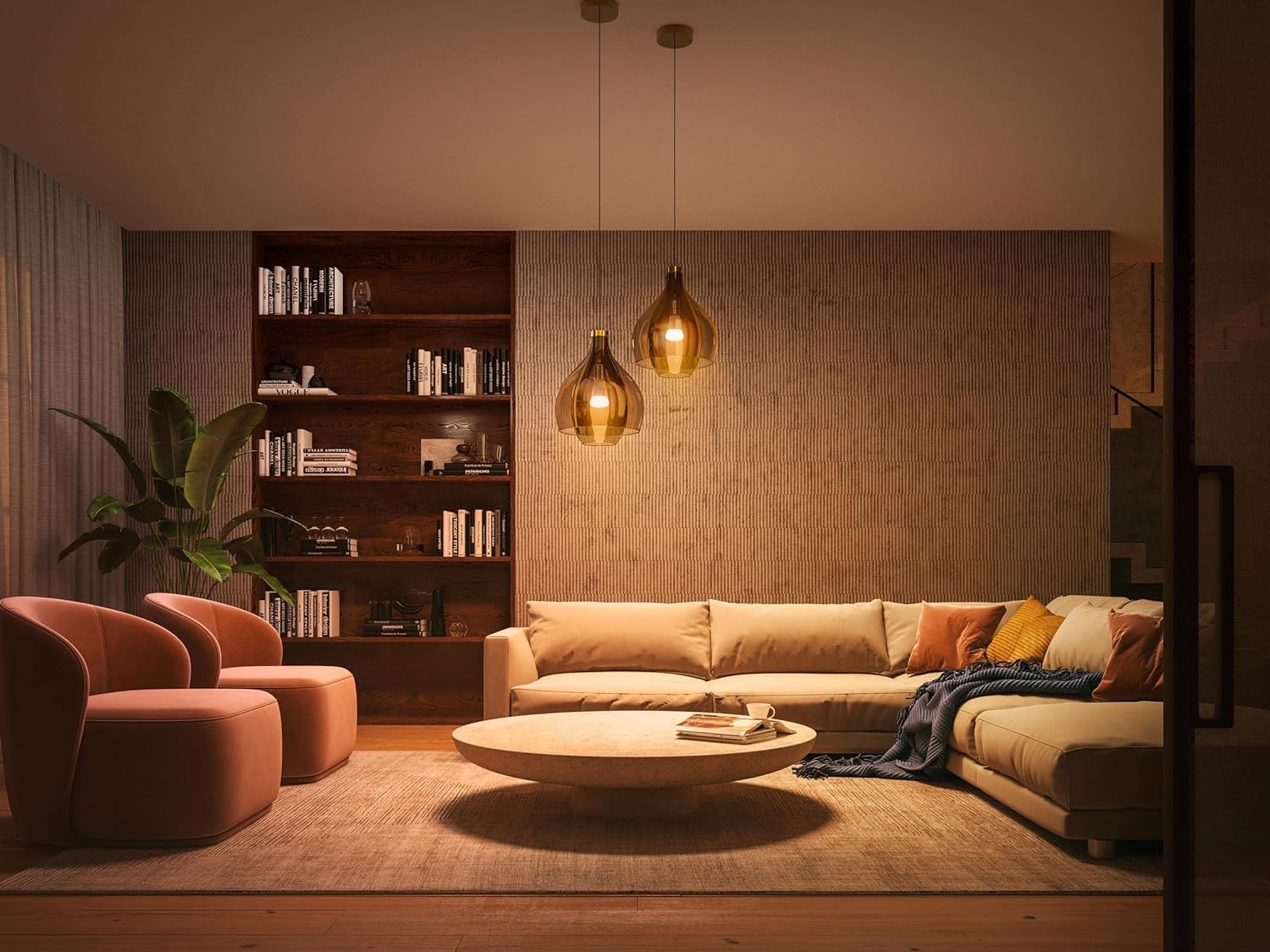 Philips Hue - Bombilla LED Inteligente, A60 E27, Luz Blanca Cálida Regulable, 9.5W (Eq. 75W) 1100 lúmens, Compatible con Alexa y Google Home (Paquete de 4)