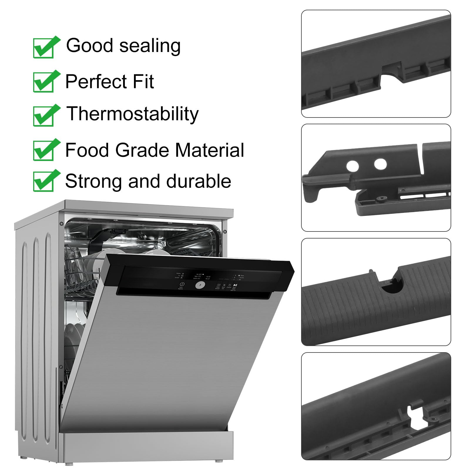 W10909089 - Sello de puerta de lavavajillas compatible con Whirlpool KitchenAid