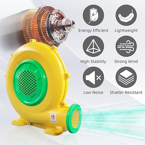 Miniatura 3 de Soplador de aire de 750 W, potente soplador inflable de casa de rebote, bomba de ventilador eléctrica portátil perfecta para cabina de pintura al