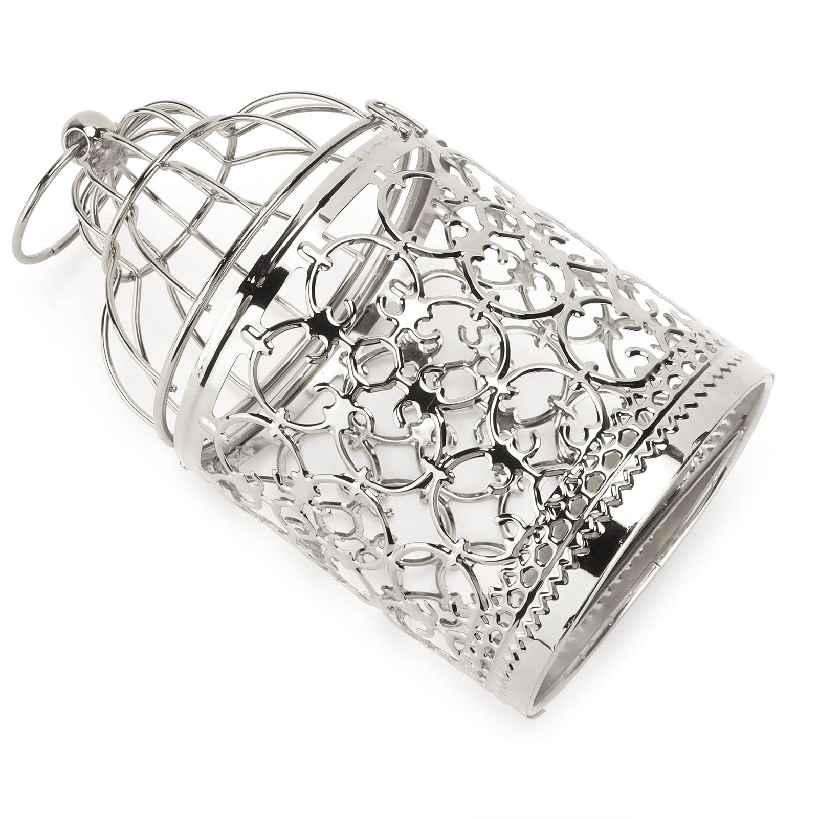 GLOGLOW Birdcage Candle Holder Vintage Iron, Candleholder Sets Finish Domed Design Lantern Candleholder for Wedding Centerpiece Home Decor and Gift Birdcage Candle Holder Vintage Iron, (A Type Silver)