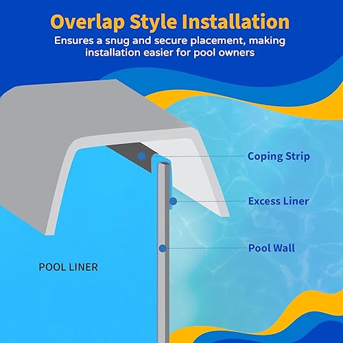 Miniatura 5 de Blue Wave NL509-20 Revestimiento ovalado para piscina de pared de acero superposición de bahía de noche de calibre estándar, 15 pies x 30 pies