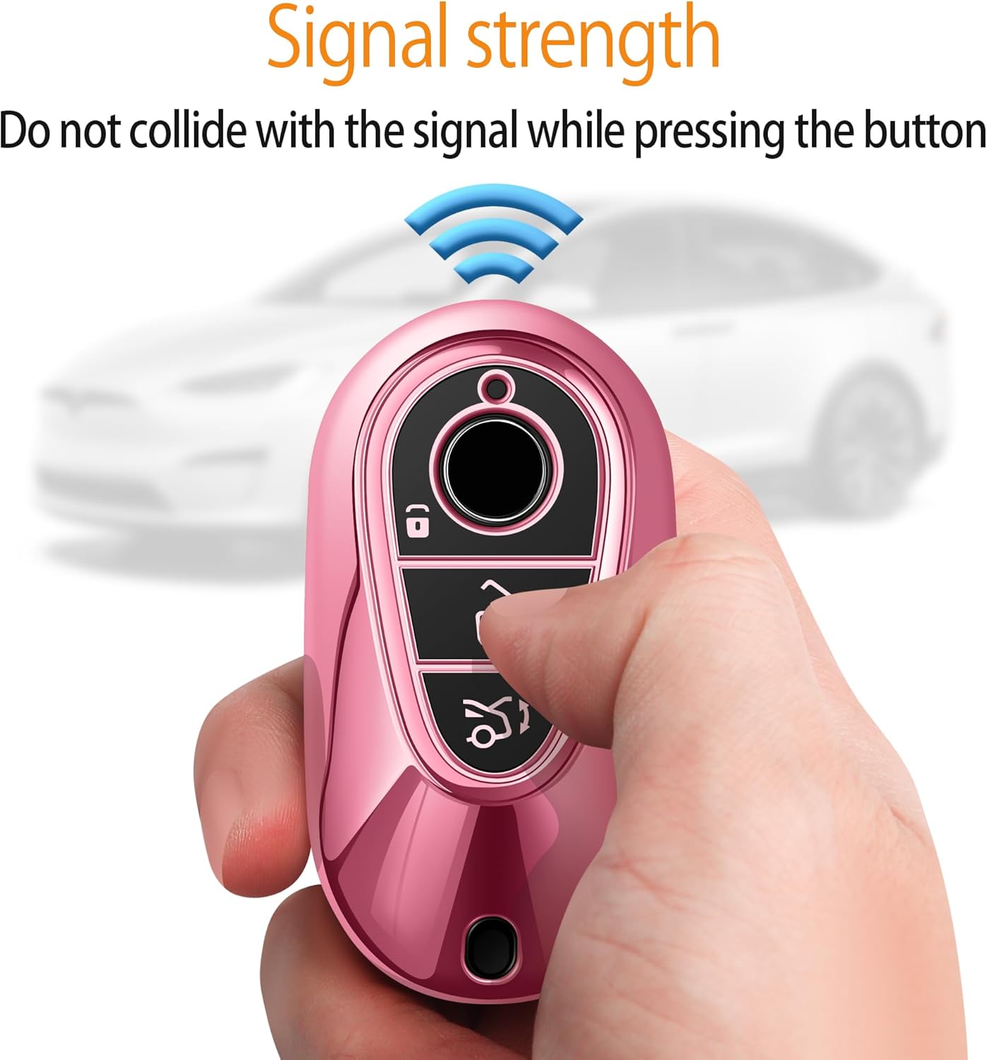 Sindeda for Mercedes Benz Key Fob Cover with Keychain Soft Full Protection Key Shell Key Case Compatible with Mercedes Benz 2020-2025 Mercedes Benz S-Class G-Class E-Class (Pink) - Image 5