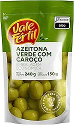 Vale Fértil Azeitona Verde Em Conserva Com Caroço Sachê 150G Pequeno