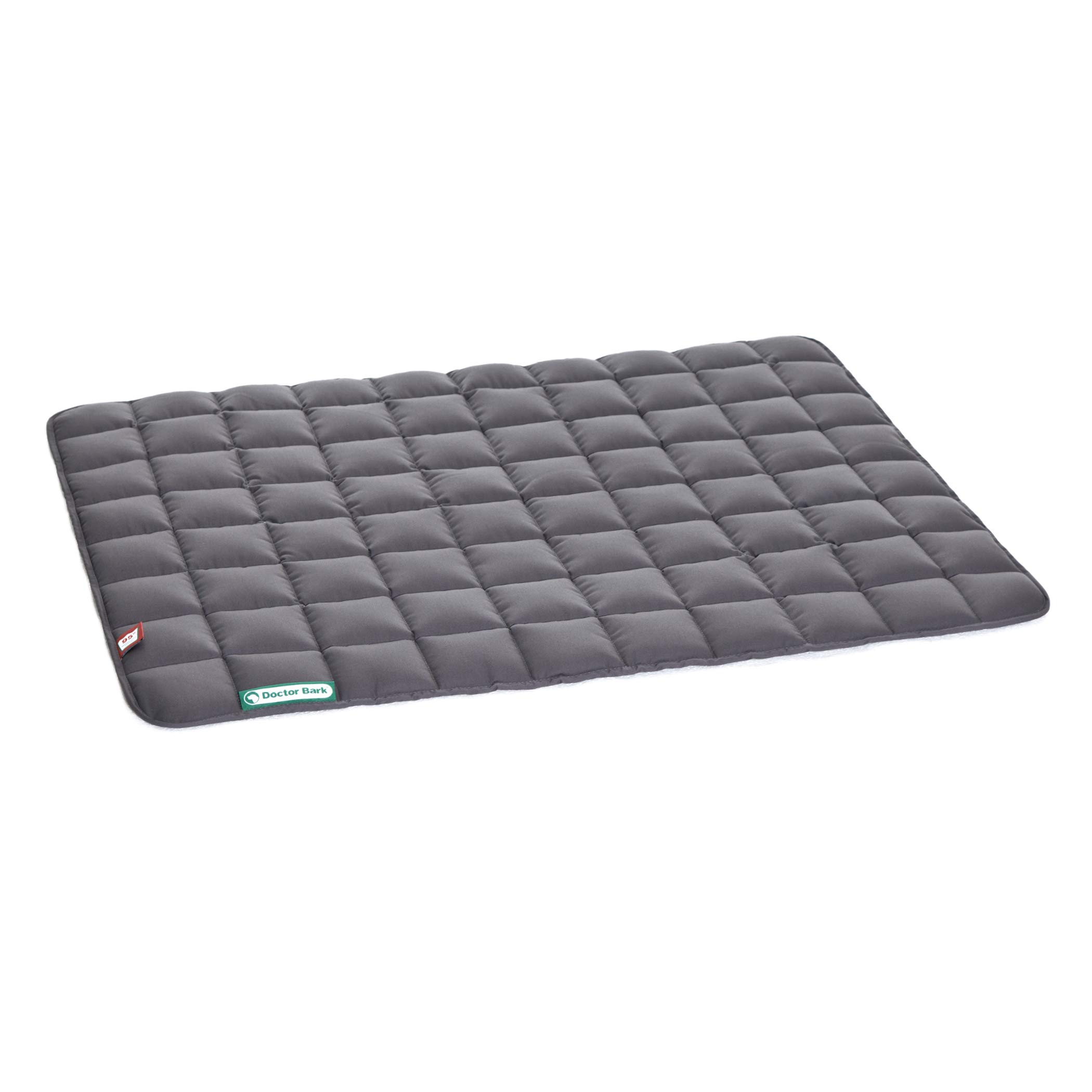 Doctor Bark Hundedecke – weiche, hochwertige Hundematte für größere Hunde, robuste Indoor-Outdoor Liegedecke, waschbar bis 95 °C (Gr. L, 100x80 cm, Grau)