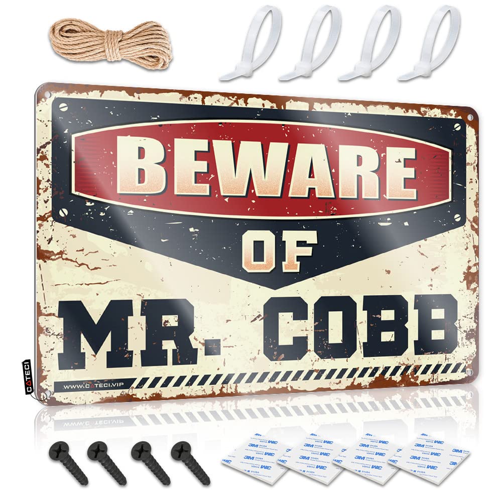 Backyard Decor Cute Vintage Wall Art - Beware Of Mr. Cobb Rustic Wall Art Soft Bath Easy Hang For Hallway(20X30CM)