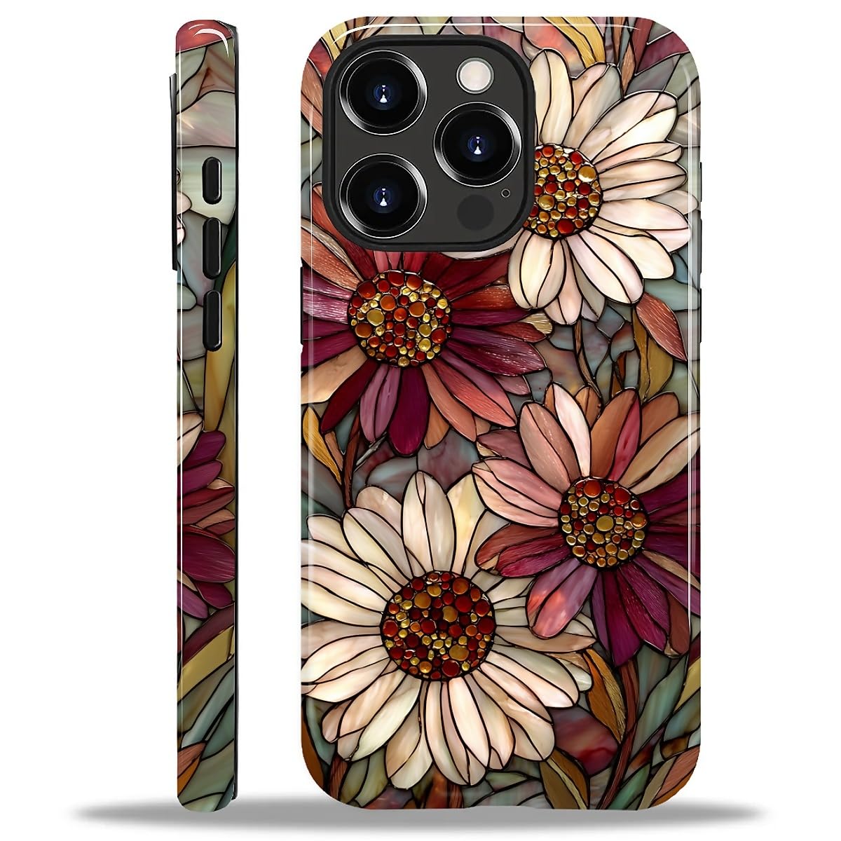 Coque iPhone 15 Pro protection hybride 2 en 1 polycarbonate durable fleur - 8