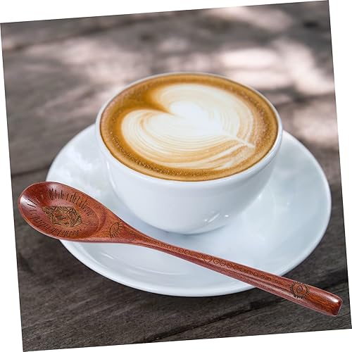 Miniatura 4 de Didiseaon 4pcs ritual spoon washing mini taster mini nature soup spoons coffee condiments salad stirring cucharas para comer serving wooden Wood