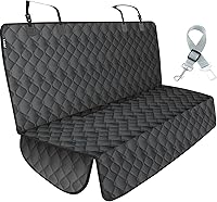 Vista 11 de Funda de asiento trasero para niños en el automóvil Protector de asiento de automóvil 100% impermeable para perros con cinturón de seguridad
