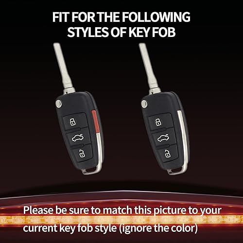 Miniatura 5 de TANGSEN Funda inteligente para llavero compatible con Audi A1 A3 A4 A5 A6 A8 Q3 Q5 Q7 R8 RS4 S3 S4 S5 S6 S8 TT 3 4 botones entrada sin llave remoto