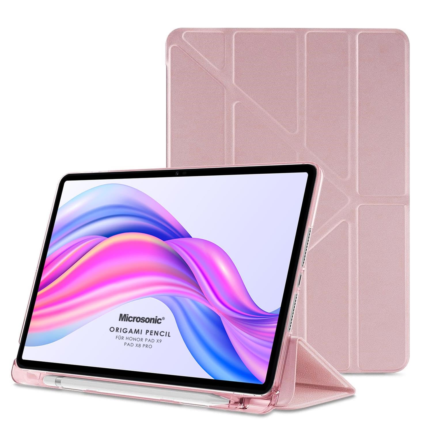Microsonic Huawei MatePad 12 X için Kılıf Origami Pencil Rose Gold [MatePad 12 X ile Uyumlu Kılıf - Rose Gold]