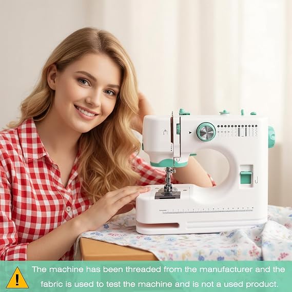 Sewing Machine with 12 Built-in Stitches, Dual Speed, Foot Pedal Control, Compact & Lightweight Sewing Machine Kit for Beginner,Ideal for Garments, Home Textiles & DIY Crafts