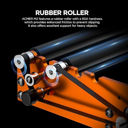 Miniatura 4 de ACMER Rodillo giratorio láser M2, grabador láser, eje Y, rodillo giratorio de 360 con espacio de grabado de 0.157-5.433 in para grabar objetos