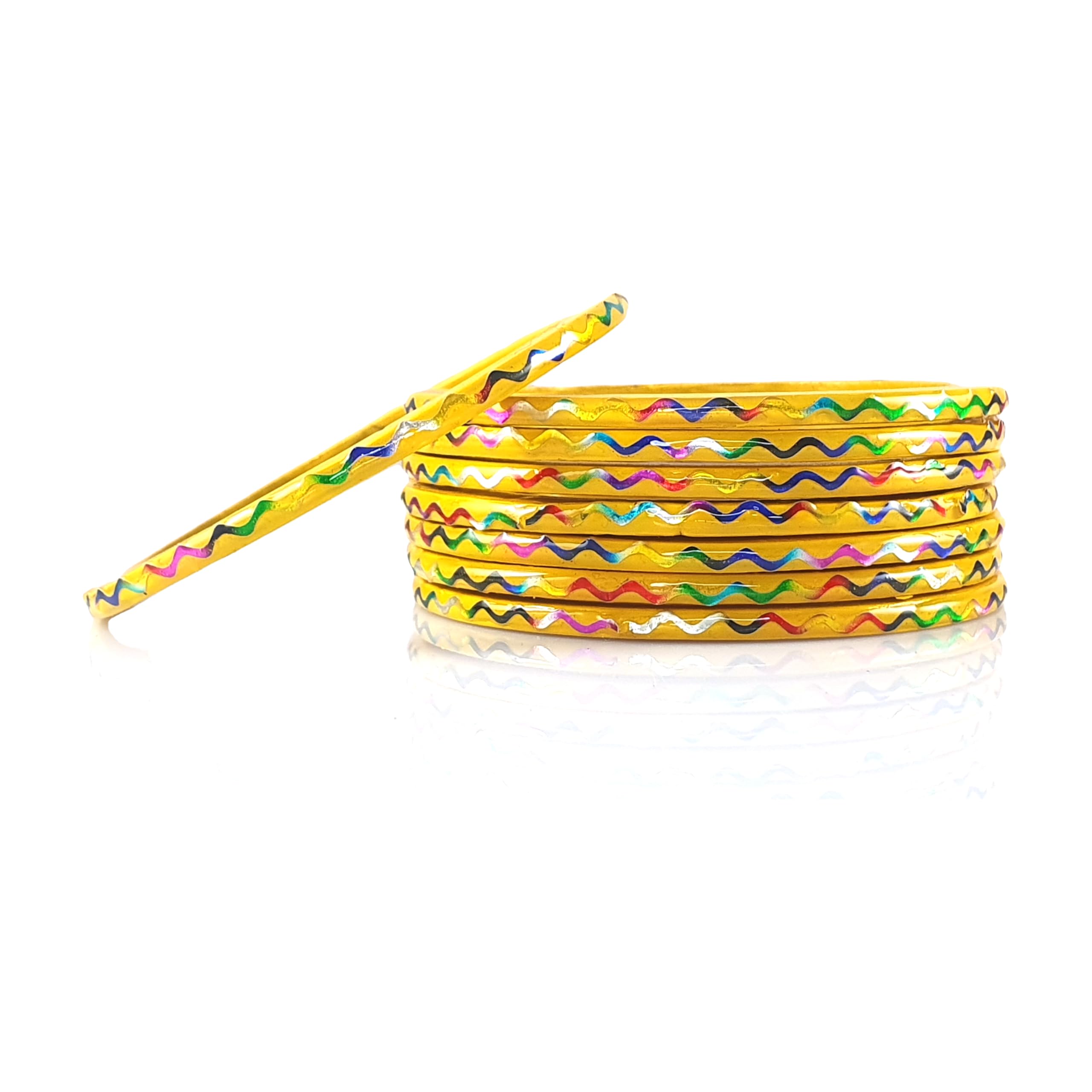 Lac Bangles Set for Women and Girls | Jaipuri Design Chudi Set | Rajasthani Traaditional Chuda Set | Yellow Bangles Set | Set og 8 (Yellow, 2.8) (B0CPVCSJYV) Amazon Price History, Amazon Price Tracker