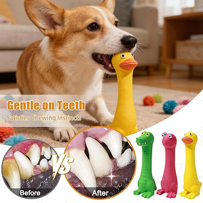 Juguetes para Perros Chirriadores de Látex SCHITEC, Set de Animales para Cachorros y Razas Medianas miniatura 7