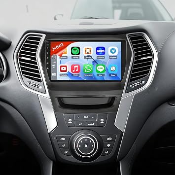 2+64G 9" Android 15 Car Stereo Radio for Hyundai Santa Fe IX45 2013-2018 | with Wireless CarPlay & Android Auto, Touch Carplay Screen for Car, Bluetooth/WiFi/GPS/FM/RDS/SWC/Backup Camera/Mic 2+64G