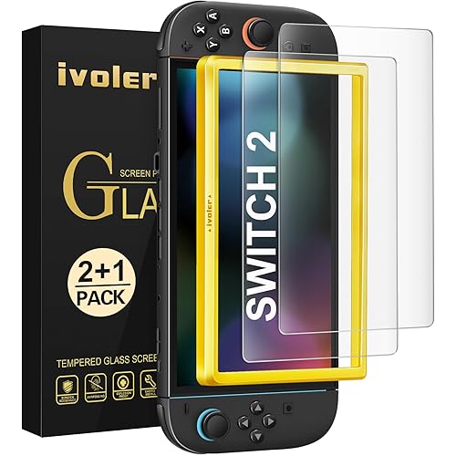ivoler Screen Protector [2 Pack] Matte Tempered Glass for Nintendo Switch 2 7.9 inch, Matte Anti Glare Screen Protector with [Alignment Frame] Anti-Scratch Full Coverage Guard for Nintendo Switch 2