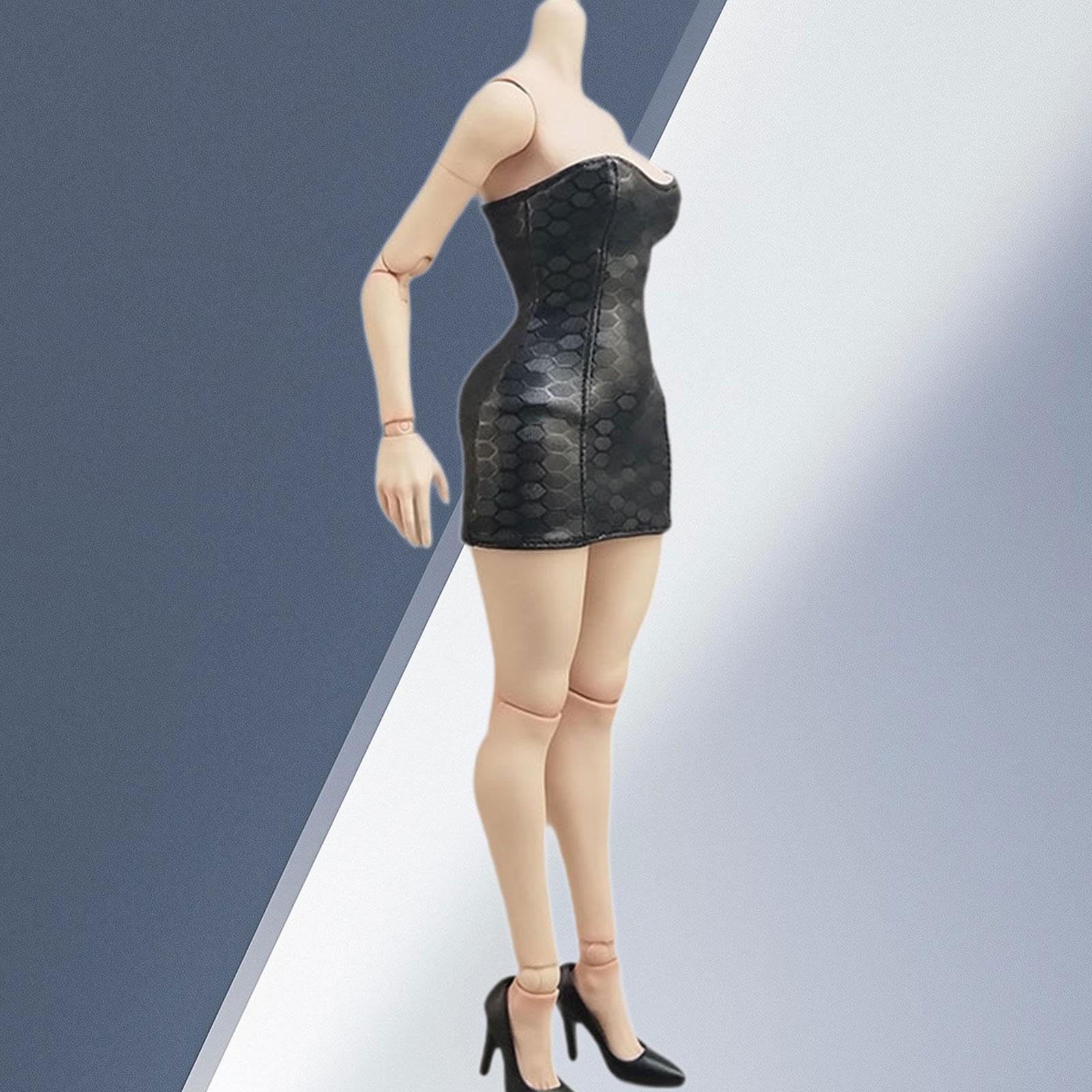 predolo Miniaturpuppen Minikleid 1/6 Zubehör Actionfigur Kleidung Rock Stoffmodul Einzigartiges Design für Sammler Geschenk Dekoration, Style B