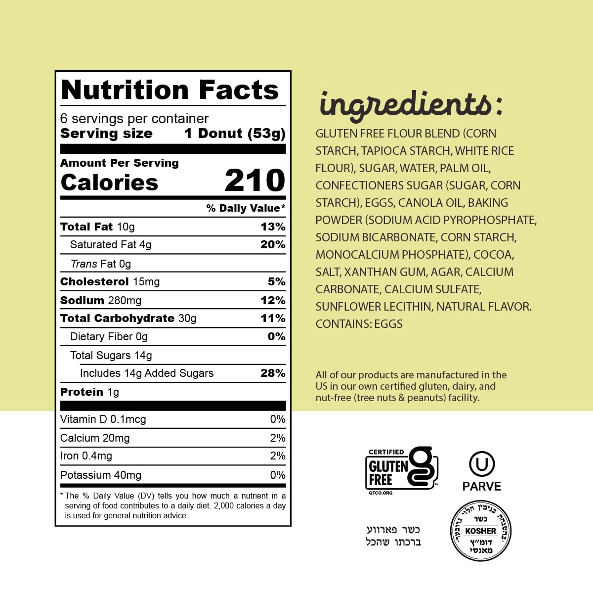 Katz Gluten Free Chocolate Frosted Donuts. Dessert Snack, Free of Soy, Sesame, Dairy, and Nuts. Kosher 11.3oz (12pk)